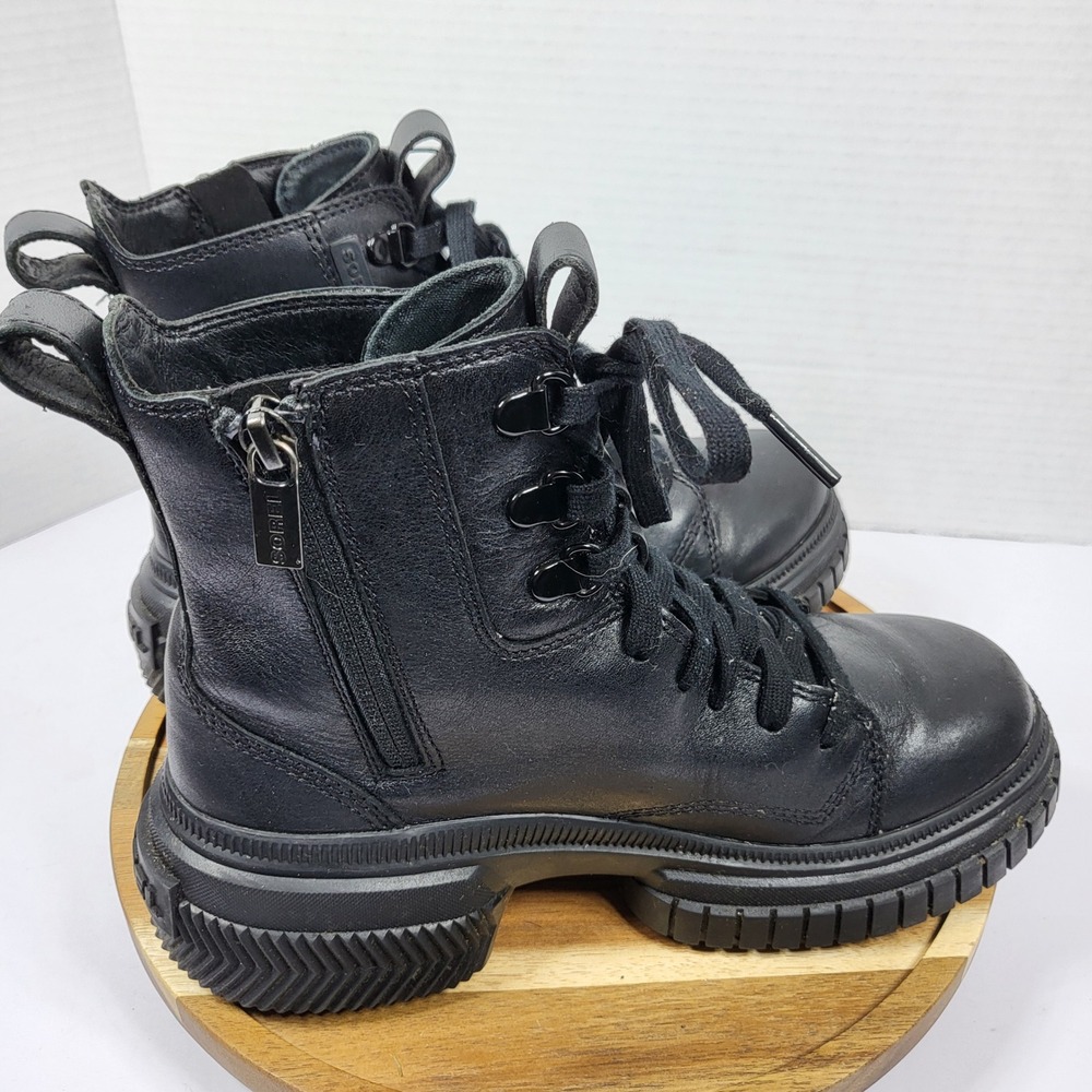 Sorel Brex Boot Lace Black Waterproof Leather Combat Boots NL5141-010 Womens 6.5 - Picture 9 of 11